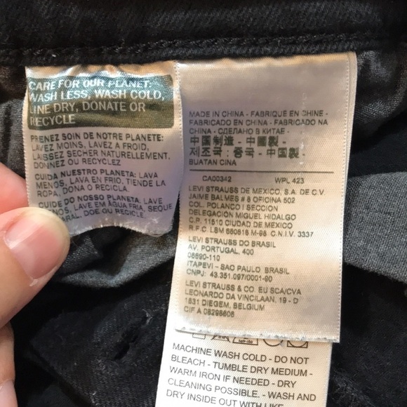 Levi’s Premium Quality Clothing 501s Black Button Fly Straight Leg Jeans - Picture 11 of 13